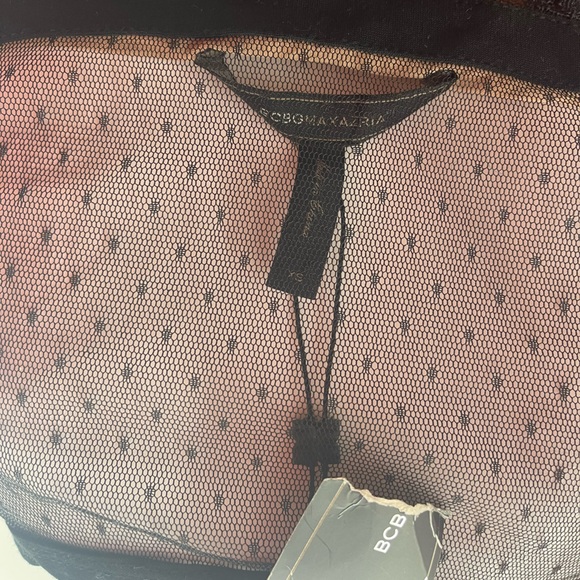 BCBGMaxAzria Sheer Black Lace Long Sleeve Dress - Picture 7 of 8